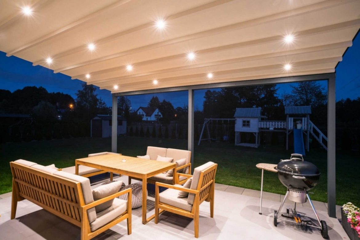 Nowoczesne zadaszenie tarasu na ogrodzie